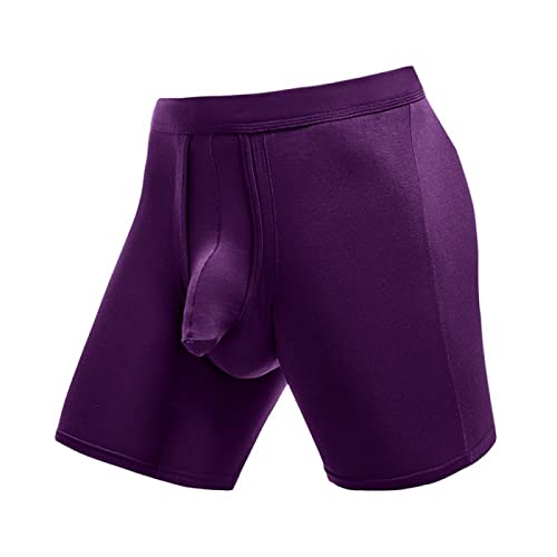 URROA Herren Boxer Erweiterte Sportunterwäsche Für Herren Mit Vier Ecken, Anti-Schleifen-Beinen, Große, Atmungsaktive Laufboxer-Fat-Guy-Hose,Violett,6XL von URROA