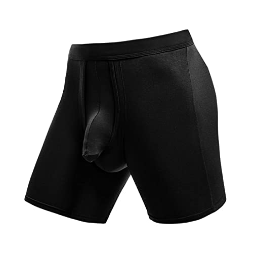 URROA Mens Boxer Shorts MultipackErweiterte Sportunterwäsche Für Herren Mit Vier Ecken, Anti-Schleifen-Beinen, Große, Atmungsaktive Laufboxer-Fat-Guy-Hose,Schwarz,6XL von URROA