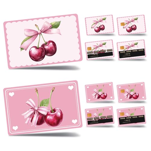 URROMA 8 Stück Kirsch-Kreditkarten-Aufkleber, wasserdichtes PVC, 4-in-1-Debitkartenschutz-Aufkleber, personalisierbar, lustige rosa Aufkleber für Bankkartenhülle URROMA 8 Stück Kirsch-Kreditkarten-Aufkleber, wasserdichtes PVC, 4-in-1-Debitkartenschutz-Aufkleber, personalisierbar, lustige rosa Aufkleber für Bankkartenhülle von URROMA