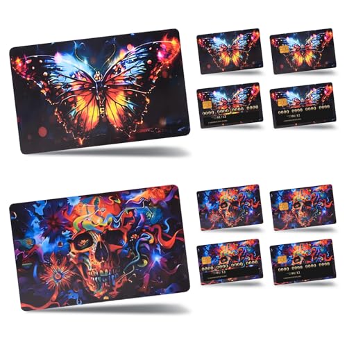 URROMA Bunte Skelett-Kreditkarten-Aufkleber, wasserdichtes PVC, 4-in-1 EC-Kartenschutz-Aufkleber, lustige Schmetterlings-Aufkleber für Bankkartenabdeckung, 8 Stück URROMA Bunte Skelett-Kreditkarten-Aufkleber, wasserdichtes PVC, 4-in-1 EC-Kartenschutz-Aufkleber, lustige Schmetterlings-Aufkleber für Bankkartenabdeckung, 8 Stück von URROMA