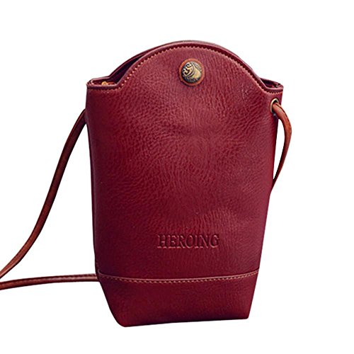 URSING_Damen Tasche Kuriertaschen Schlanke Crossbody Bag Schultertaschen Handtasche Klein Körpertaschen Süß Umhängetasche Daypack Messenger Bag Mädchen Mini Portemonnaie (Rot) von URSING_Damen