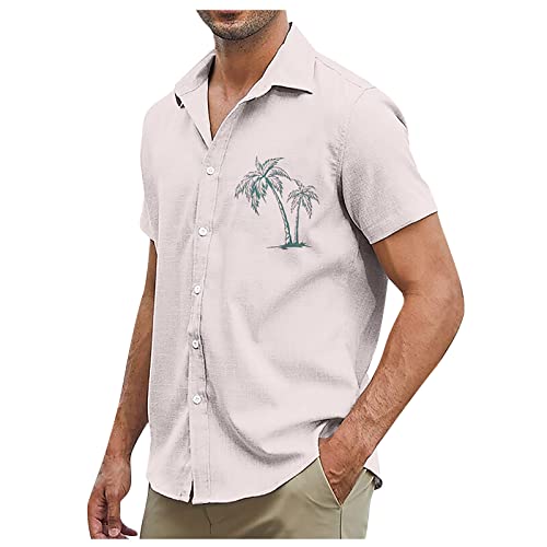 Herren Button Down Hemd Kurzarm Freizeithemd Businesshemd Sommer Kurzarmhemd Einfarbig Basic Shirt for Männer Slim Fit Freizeithemd Leicht Atmungsaktiv von URSING