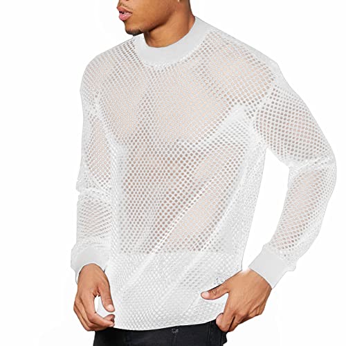 Herren Sexy Transparent T Shirt Mittlere Ärmel Loose Glatt Gaze Slim Fit Tops Unterwäsche Reizwäsche Herren Muskel Transparent Shirts Langarm Netz Unterhemd Netzhemd Unterhemd Netzshirt von URSING