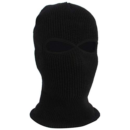 URSING Gesichtsmaske Skimaske 3 Loch Maske Sport Einfarbige Maske Warm Party Maske Sturmhaube Motorrad Herren Fahrrad Maske Ski Maske Face Kopf Wärmer Multifunktionen (One Size, Schwarz) von URSING