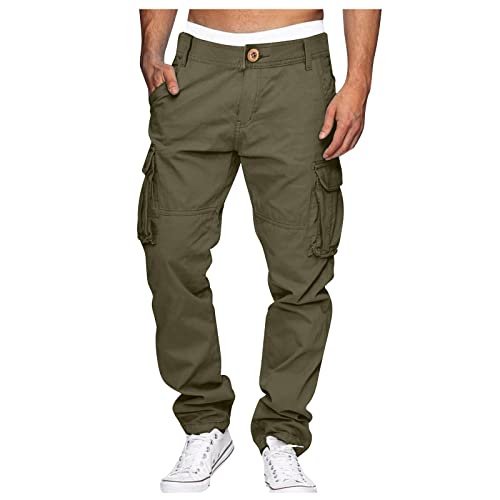 URSING Hose Herren Freizeithose Einfarbig Cargohose Herren Jogginghose mit Kordelzug Casual Hose mit Taschen für viele Outdoor-Aktivitäten Atmungsaktiv Outdoorhose Sporthose von URSING