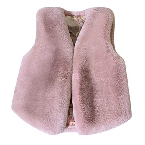 URSING Mädchen Kinder Faux Pelz Weste Gilet Herbst Winter Warm Mantel Vest Oberbekleidung Ärmellos Casual Warmer Bodywarmer Mädchen Tops Jacke Wanderjacke plüschjacke von URSING