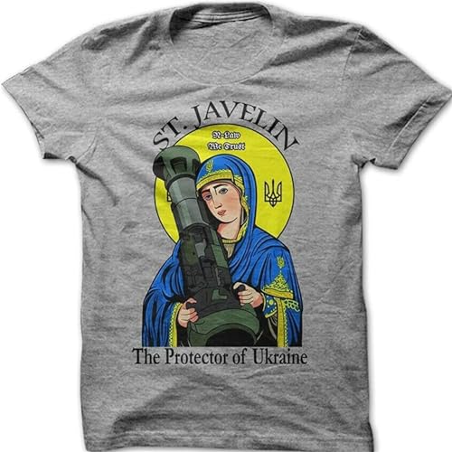 Support Ukraine Saint St Javelin The Protector of Ukraine N-Law t-Shirt Grey Support Ukraine Saint St Javelin The Protector of Ukraine N-Law t-Shirt Grey von URSMSC