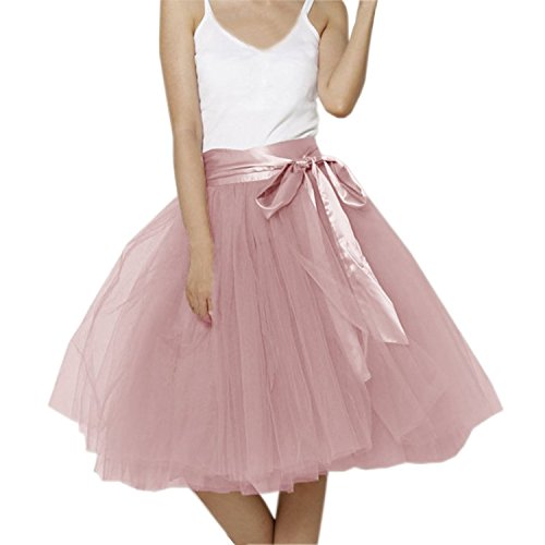 URVIP Damen's Rock Tutu Polyester Damenrock Tütü Cosplay Kurz Tanzkleid Party Minirock Pettiskirt Tüllrock Unterrock Sommer Falten Rock 2XL Lotoswurzel von URVIP