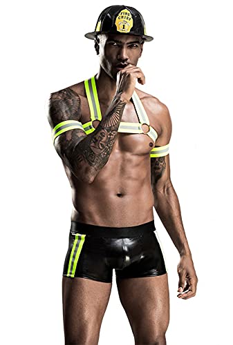 URVIP Herren Feuerwehrmann Cosplay Kostüme Smoking Sexy Dessous Set Rollenspiel Uniform Nachtclub Kostüme Outfit One Size Feuerwehrmann-02 von URVIP