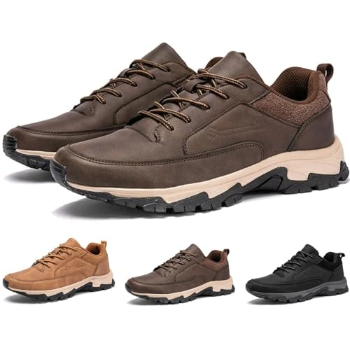 URWEIGH Bestofoot Herrenschuhe, Orthopädische Bestofoot Herren-Sneaker, Bequeme Herren-Sneaker Aus Echtem Leder, wasserdichte, rutschfeste, Atmungsaktive Sportschuhe (braun,47) von URWEIGH