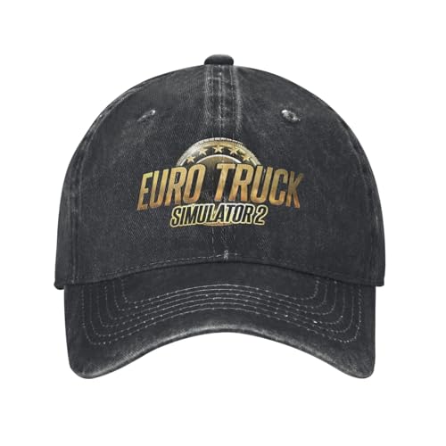 URYRYUI Bedruckte Baseballkappe Euro Truck Simulator 2 Spiel Distressed Denim Washed Management Sun Cap Outdoor All Seasons Verstellbarer Hut Sport Geschenk URYRYUI Bedruckte Baseballkappe Euro Truck Simulator 2 Spiel Distressed Denim Washed Management Sun Cap Outdoor All Seasons Verstellbarer Hut Sport Geschenk von URYRYUI