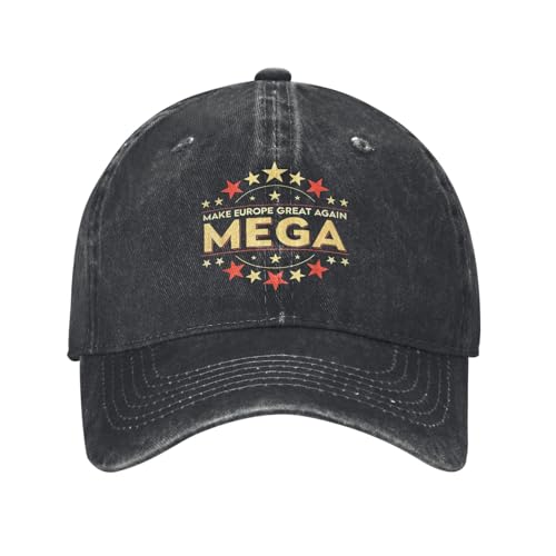 URYRYUI Bedruckte Baseballkappe Make Europe Great Again Star Distressed Denim MEGA EU Snapback Hat Unisex Outdoor Running Geschenk Hüte Kappe Sport Geschenk von URYRYUI
