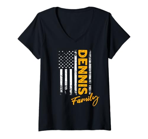 Damen USA Dennis Familienname Dennis Nachname Dennis T-Shirt mit V-Ausschnitt Damen USA Dennis Familienname Dennis Nachname Dennis T-Shirt mit V-Ausschnitt von US Dennis Familie Herren Damen