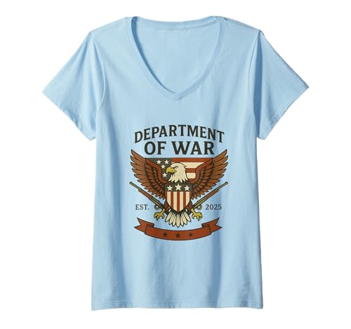 Damen Das Kriegsministerium wurde 2025 gegründet DOW T-Shirt mit V-Ausschnitt Damen Das Kriegsministerium wurde 2025 gegründet DOW T-Shirt mit V-Ausschnitt von US Department Of War Celebration Tee