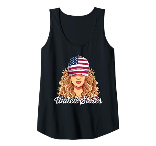 Damen Us Girl Usa Tank Top Damen Us Girl Usa Tank Top von US Flagge Geschenke