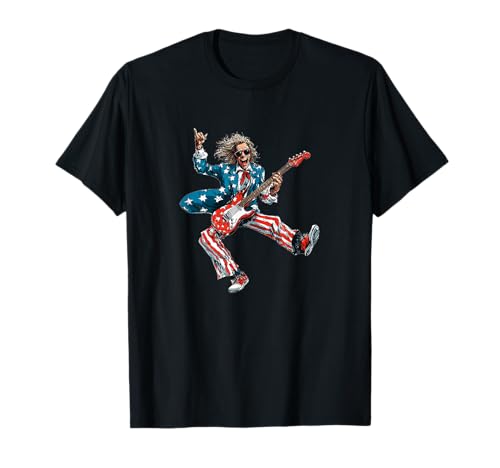 Rockgitarre mit patriotischem Touch für Erwachsene und Kinder T-Shirt Rockgitarre mit patriotischem Touch für Erwachsene und Kinder T-Shirt von US Guitar Outfit