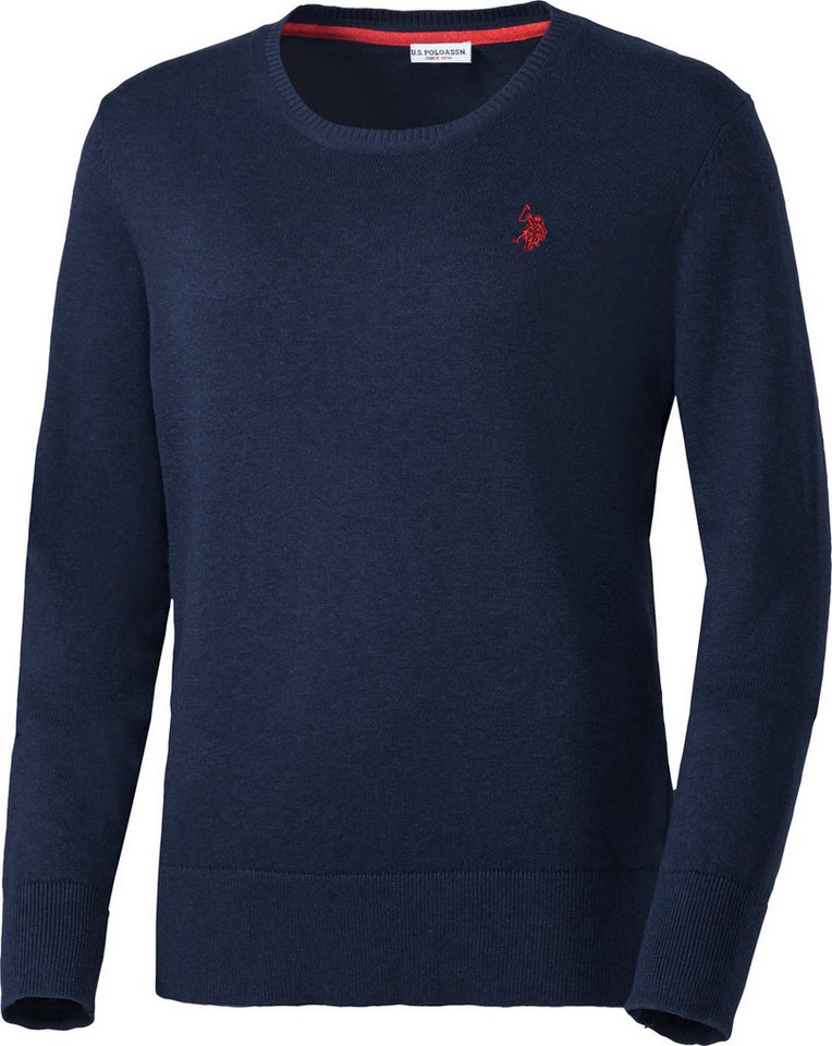 US Polo Assn. Rundhalspullover Perfekte Passform mit Bündchen-Abschluss von US Polo Assn.