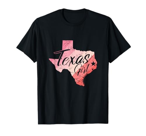 Texas Girl Map Umriss USA Amerika T-Shirt von US States United States USA Country America World