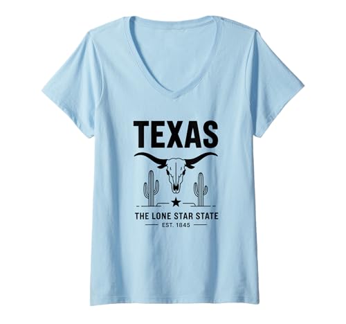 Damen Der Beste Staat Amerikas, Texas 1845 für stolze Amerikaner T-Shirt mit V-Ausschnitt Damen Der Beste Staat Amerikas, Texas 1845 für stolze Amerikaner T-Shirt mit V-Ausschnitt von USA American DNA
