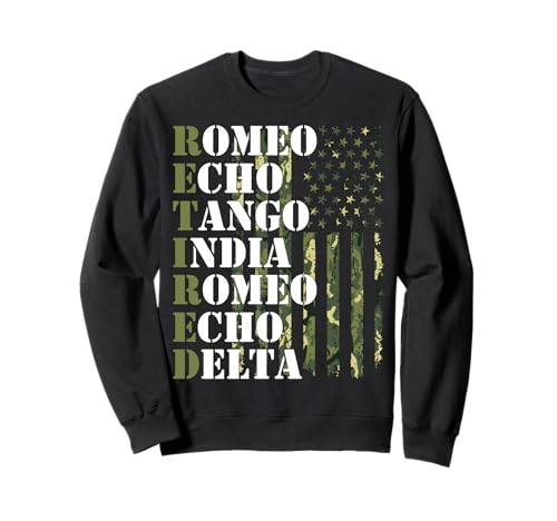 Ruhestand, US-Militär, Männer, Frauen, Phonetisches Alphabet, Ruhestand Sweatshirt von USA American Flag Thank you Veterans Proud Veteran