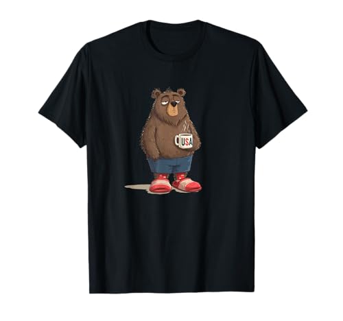 Lustiger Morgenbär-Look für Erwachsene und Kinder T-Shirt Lustiger Morgenbär-Look für Erwachsene und Kinder T-Shirt von USA Bear