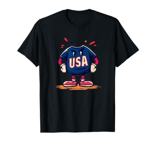 Schlichtes USA-Maskottchen-Kostüm für Jungen und Mädchen T-Shirt von USA Clothes Outfit