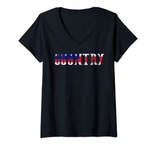 Damen Country Music Linedance Western USA Flagge T-Shirt mit V-Ausschnitt Damen Country Music Linedance Western USA Flagge T-Shirt mit V-Ausschnitt von USA Country Gitarren Musik