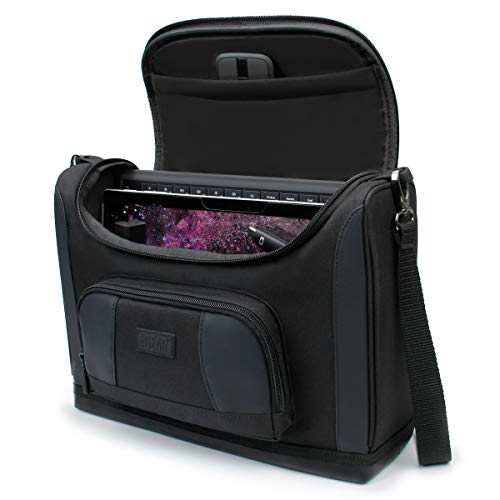 USA Gear Kleine Messenger-Tasche von Compatibel mit Microsoft Surface Pro 11, Generation, Surface Pro 10, Pro 9 – Umhängetasche Passend für Surface-Zubehör, Ladegerät, Tastatur, Maus (Schwarz) von USA Gear