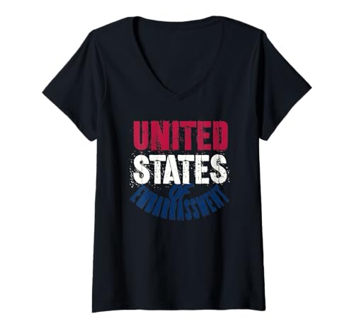 Damen Vereinigte Staaten von Amerika USA 4. Juli T-Shirt mit V-Ausschnitt Damen Vereinigte Staaten von Amerika USA 4. Juli T-Shirt mit V-Ausschnitt von USA National Pride