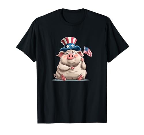Lazy Pig Kostüm in USA Kleidung für Jungen und Mädchen T-Shirt von USA Pig Outfit