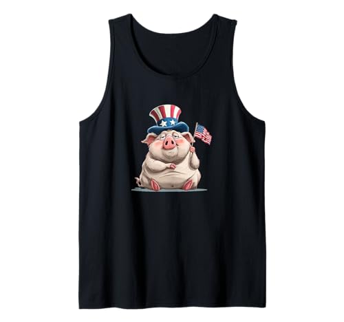 Lazy Pig Kostüm in USA Kleidung für Jungen und Mädchen Tank Top von USA Pig Outfit