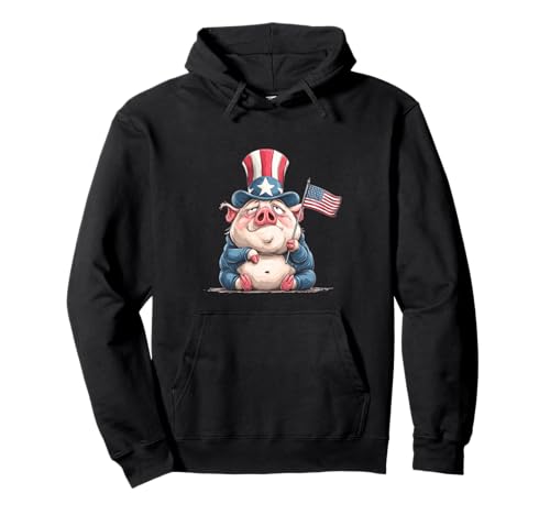 Tolles Schwein in US-Kleidung für Erwachsene und Kinder Pullover Hoodie von USA Pig Outfit