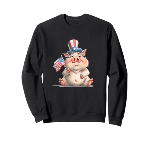 Tolles Schweine-Kostüm in US-Farben für Erwachsene und Kinder Sweatshirt von USA Pig Outfit