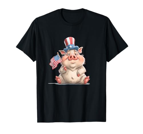 Tolles Schweine-Kostüm in US-Farben für Erwachsene und Kinder T-Shirt von USA Pig Outfit