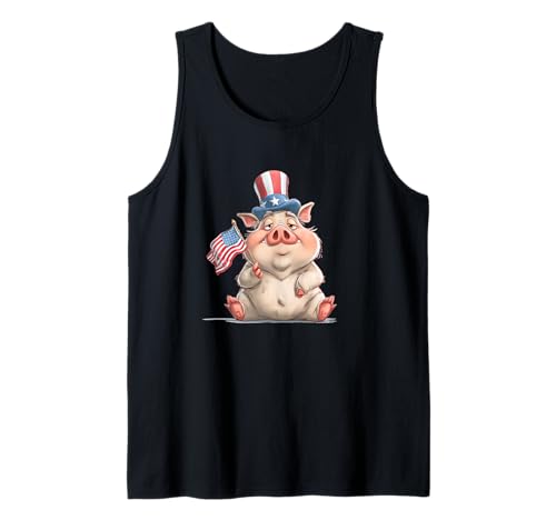 Tolles Schweine-Kostüm in US-Farben für Erwachsene und Kinder Tank Top von USA Pig Outfit