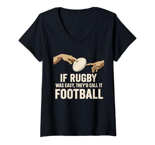 Damen Wenn Rugby einfach wäre, würden sie es Football nennen: The Creation of Ad T-Shirt mit V-Ausschnitt Damen Wenn Rugby einfach wäre, würden sie es Football nennen: The Creation of Ad T-Shirt mit V-Ausschnitt von USA Rugby American Flag 4th of July Patriotic Gift