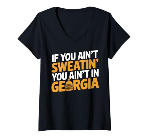 Damen Georgien USA Staat Amerika Reise Amerika Amer T-Shirt mit V-Ausschnitt Damen Georgien USA Staat Amerika Reise Amerika Amer T-Shirt mit V-Ausschnitt von USA State America American Tourist Travel