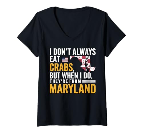 Damen Maryland USA State America Reisen Amerikaner Marylander T-Shirt mit V-Ausschnitt Damen Maryland USA State America Reisen Amerikaner Marylander T-Shirt mit V-Ausschnitt von USA State America American Tourist Travel