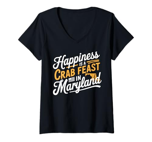 Damen Maryland USA State America Reisen Amerikaner Marylander T-Shirt mit V-Ausschnitt von USA State America American Tourist Travel