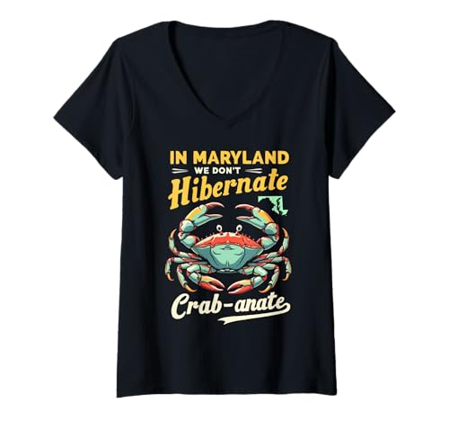 Damen Maryland USA State America Reisen Amerikaner Marylander T-Shirt mit V-Ausschnitt Damen Maryland USA State America Reisen Amerikaner Marylander T-Shirt mit V-Ausschnitt von USA State America American Tourist Travel
