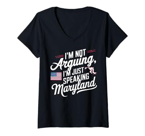 Damen Maryland USA State America Reisen Amerikaner Marylander T-Shirt mit V-Ausschnitt Damen Maryland USA State America Reisen Amerikaner Marylander T-Shirt mit V-Ausschnitt von USA State America American Tourist Travel
