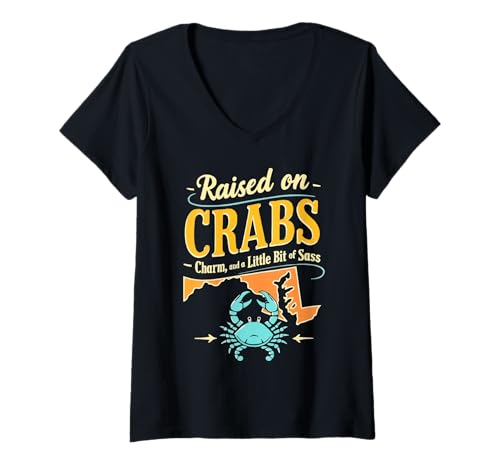 Damen Maryland USA State America Reisen Amerikaner Marylander T-Shirt mit V-Ausschnitt Damen Maryland USA State America Reisen Amerikaner Marylander T-Shirt mit V-Ausschnitt von USA State America American Tourist Travel
