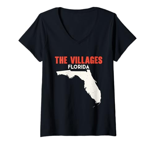 Damen The Villages Florida Vereinigte Staaten von Amerika Travel Floridian T-Shirt mit V-Ausschnitt Damen The Villages Florida Vereinigte Staaten von Amerika Travel Floridian T-Shirt mit V-Ausschnitt von USA State Florida America American Tourist Travel