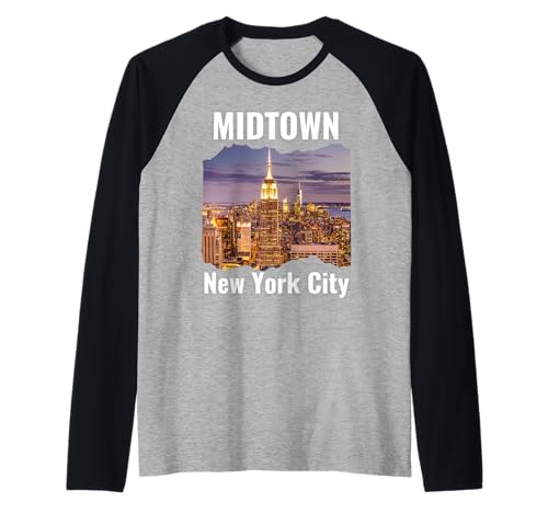 Midtown NYC New York City Souvenir Männer Familien Väter Kinder Raglan von USA Travel Memorabilia US New York City Born Pride