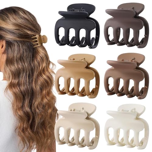 USDNICE Haarspangen für dünnes Haar, mittelgroß, matt, rutschfest, für Damen und Mädchen, 6 Stück (Kaffee) von USDNICE