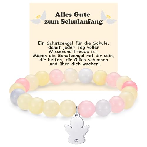 USEEDOVIA Schulanfang Armband Schutzengel mit Engel Charms Anhänger Perlenarmband Stein Pink/Geld/Hellblau Beads Schulkind Einschulung Geschenke Mädchen Kinder Tochter Kinder USEEDOVIA Schulanfang Armband Schutzengel mit Engel Charms Anhänger Perlenarmband Stein Pink/Geld/Hellblau Beads Schulkind Einschulung Geschenke Mädchen Kinder Tochter Kinder von USEEDOVIA