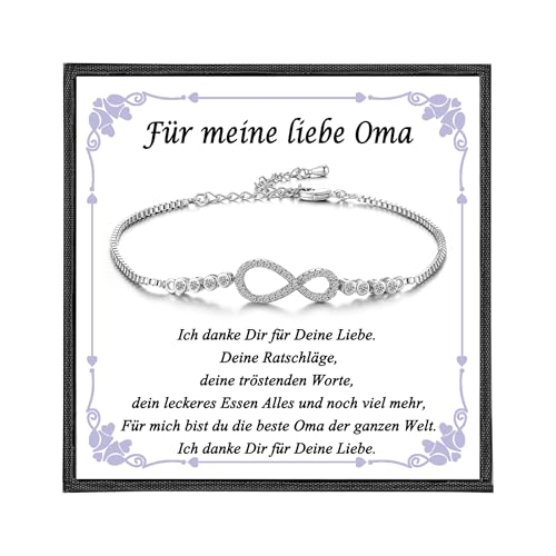 USEEDOVIA Unendlichkeitszeichen Armband für Oma, Infinity AAA Zirkonia Schmuck Unendlichkeit Familie Geschenke für Großmutter Muttertagsgeschenk Geburtstagsgeschenk USEEDOVIA Unendlichkeitszeichen Armband für Oma, Infinity AAA Zirkonia Schmuck Unendlichkeit Familie Geschenke für Großmutter Muttertagsgeschenk Geburtstagsgeschenk von USEEDOVIA