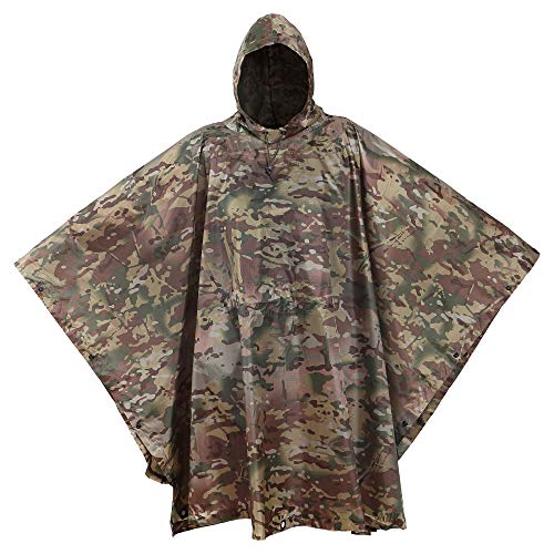 USGI Industries Poncho im Militärstil, vielseitig verwendbar, Ripstop, Camouflage-Regenponcho, Ocp Multicam, Einheitsgröße von USGI Industries