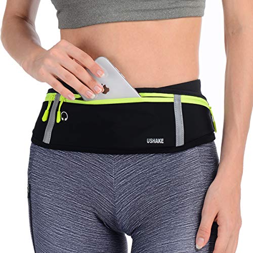 USHAKE Schmaler Laufgürtel, Workout-Fanny Pack für Männer und Frauen, Übungs-Hüfttasche für Apple iPhone-Halter, Laufgürtel für Laufen, Wandern, Radfahren, Camping, Einheitsgröße, 1 x Beutel von USHAKE