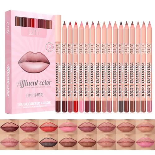 USHAS Lippenstift, matt, 16 Stück, weich, natürlich, für Frauen (16 Farben (01-16), 1 Stück, 16 Farben (1 Set) von USHAS